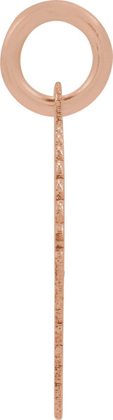 14K Gold Initial B Pendant - Rose Gold - view 3