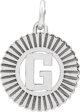10K Gold Initial G Pendant - White Gold