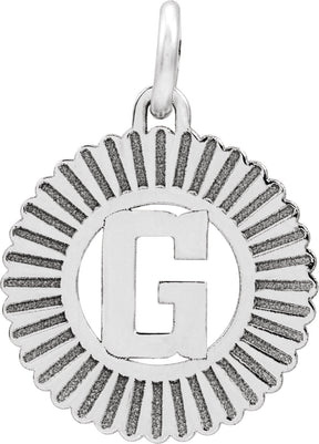 10K Gold Initial G Pendant - White Gold
