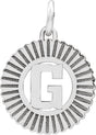 10K Gold Initial G Pendant - White Gold