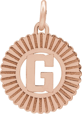 14K Gold Initial G Pendant - Rose Gold