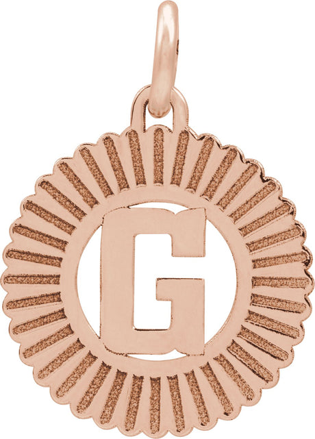 14K Gold Initial G Pendant - Rose Gold