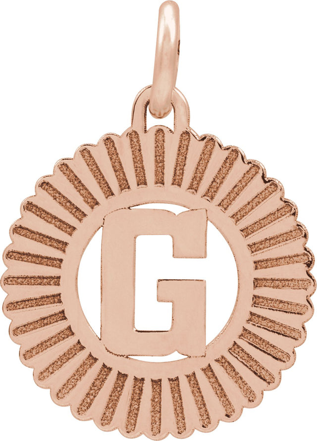 14K Gold Initial G Pendant - Rose Gold