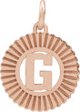 14K Gold Initial G Pendant - Rose Gold