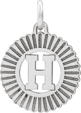 10K Gold Initial H Pendant - White Gold