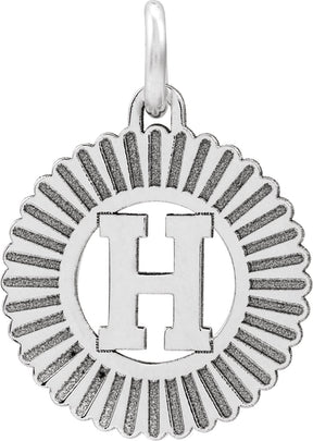 10K Gold Initial H Pendant - White Gold