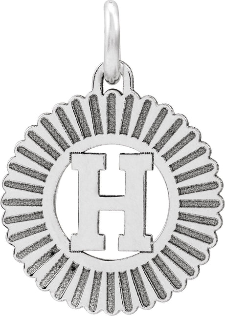 10K Gold Initial H Pendant - White Gold