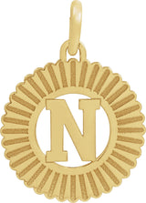 10K Gold Initial N Pendant - Yellow Gold
