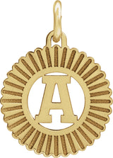 14K Gold Initial A Pendant - Yellow Gold