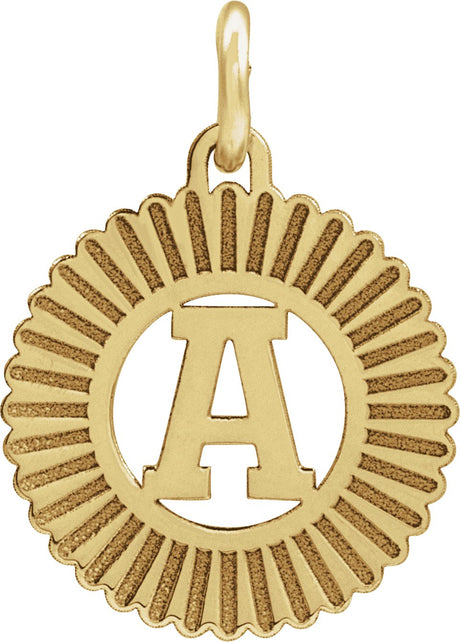 14K Gold Initial A Pendant - Yellow Gold