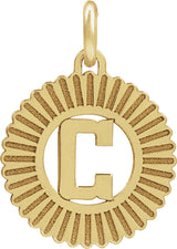 10K Gold Initial C Pendant - Yellow Gold
