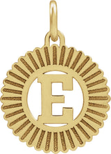 10K Gold Initial E Pendant - Yellow Gold