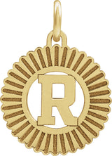10K Gold Initial R Pendant - Yellow Gold