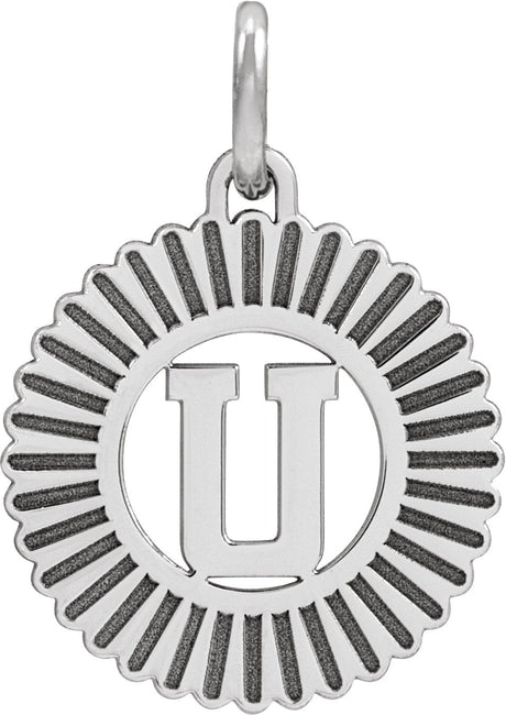 10K Gold Initial U Pendant - White Gold