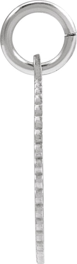 10K Gold Initial U Pendant - White Gold - view 3