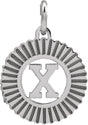 10K Gold Initial X Pendant - White Gold