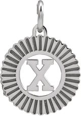 14K Gold Initial X Pendant - White Gold