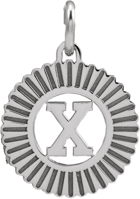 14K Gold Initial X Pendant - White Gold