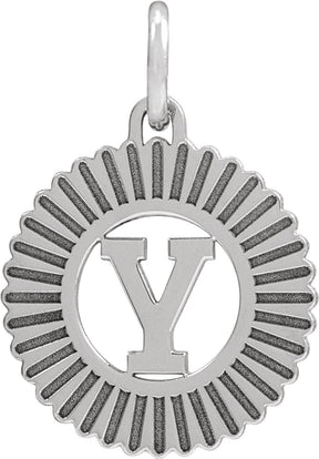 10K Gold Initial Y Pendant - White Gold