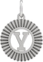 10K Gold Initial Y Pendant - White Gold