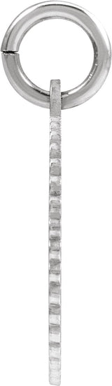 10K Gold Initial Y Pendant - White Gold - view 3
