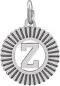 10K Gold Initial Z Pendant - White Gold