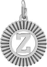 14K Gold Initial Z Pendant - White Gold
