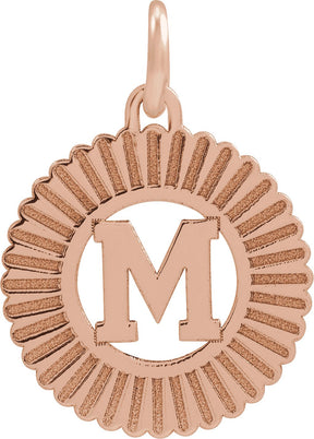 14K Gold Initial M Pendant - Rose Gold