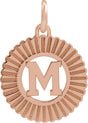 14K Gold Initial M Pendant - Rose Gold