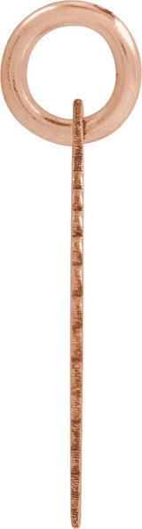 14K Gold Initial M Pendant - Rose Gold - view 3