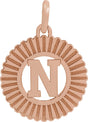 14K Gold Initial N Pendant - Rose Gold