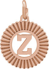 14K Gold Initial Z Pendant - Rose Gold