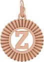 14K Gold Initial Z Pendant - Rose Gold