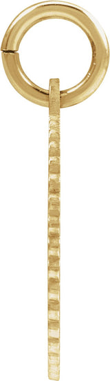 10K Gold Initial Y Pendant - Yellow Gold - view 2