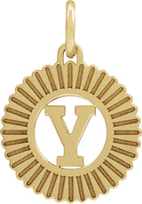10K Gold Initial Y Pendant - Yellow Gold