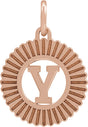 14K Gold Initial Y Pendant - Rose Gold