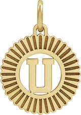 14K Gold Initial U Pendant - Yellow Gold