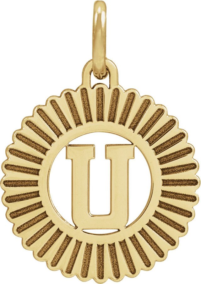 10K Gold Initial U Pendant - Yellow Gold