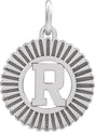 10K Gold Initial R Pendant - White Gold