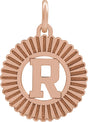 14K Gold Initial R Pendant - Rose Gold