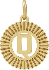 14K Gold Initial Q Pendant - Yellow Gold