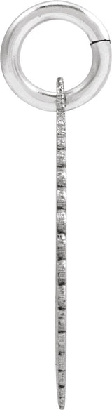 10K Gold Initial I Pendant - White Gold - view 3