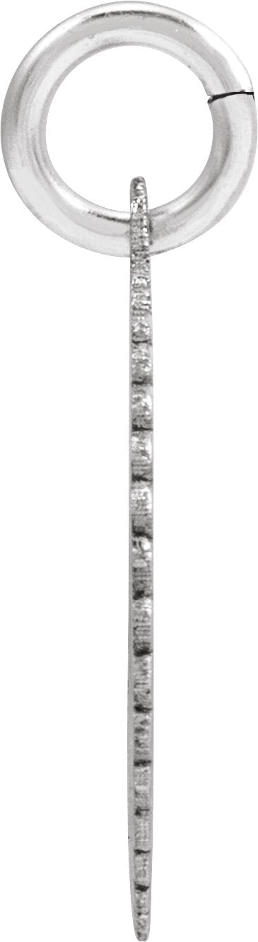 10K Gold Initial I Pendant - White Gold - view 3