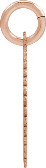 14K Gold Initial I Pendant - Rose Gold - view 3