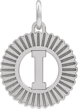14K Gold Initial I Pendant - White Gold