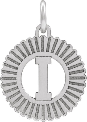 10K Gold Initial I Pendant - White Gold