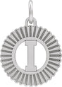 10K Gold Initial I Pendant - White Gold