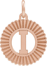 14K Gold Initial I Pendant - Rose Gold