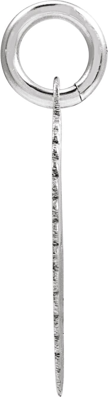 10K Gold Initial E Pendant - White Gold - view 3
