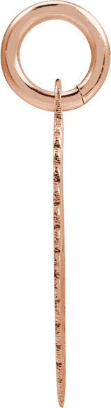 14K Gold Initial E Pendant - Rose Gold - view 3